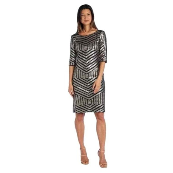 R&M Richards Sequined Sheath Dress size 6 - Picture 1 of 11